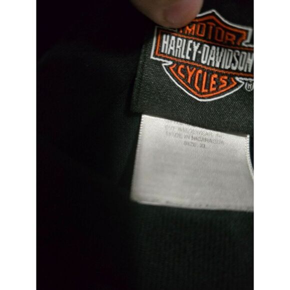 Harley-Davidson Legendary Black Graphic Tee W Zips 45th Parallel Gaylord MI - Picture 7 of 7